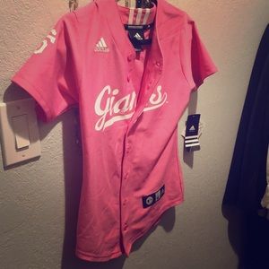 A Giants button shirt